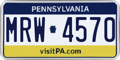 PA license plate MRW4570