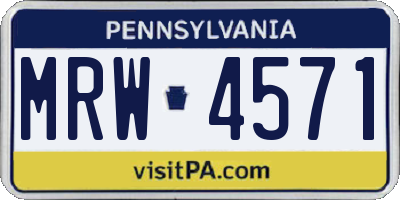PA license plate MRW4571