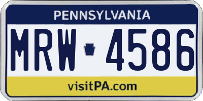 PA license plate MRW4586