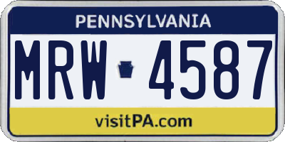 PA license plate MRW4587