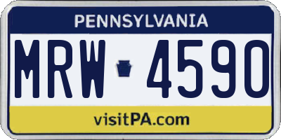 PA license plate MRW4590