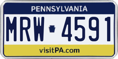 PA license plate MRW4591