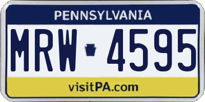 PA license plate MRW4595