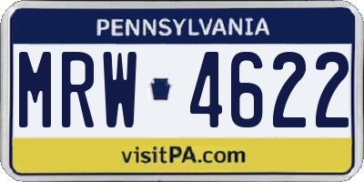 PA license plate MRW4622