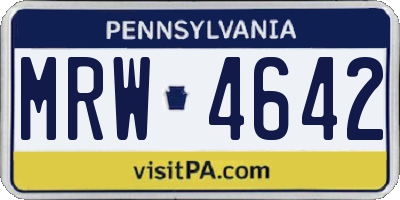 PA license plate MRW4642