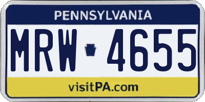PA license plate MRW4655