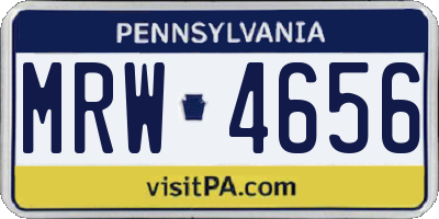 PA license plate MRW4656
