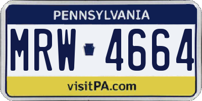 PA license plate MRW4664