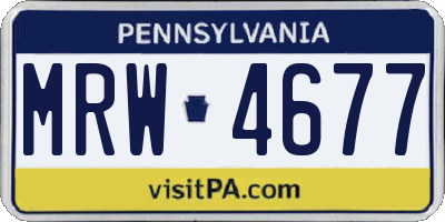 PA license plate MRW4677