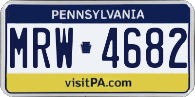 PA license plate MRW4682