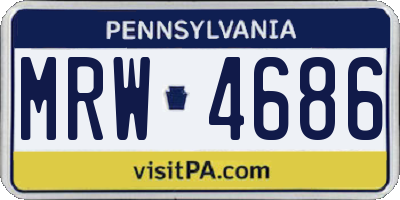 PA license plate MRW4686