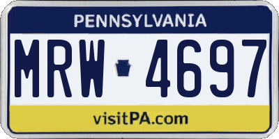 PA license plate MRW4697