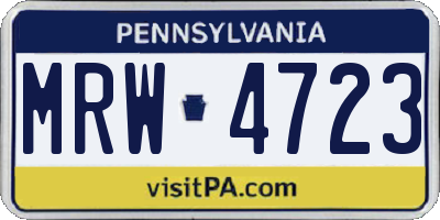 PA license plate MRW4723