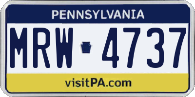 PA license plate MRW4737