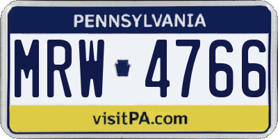 PA license plate MRW4766