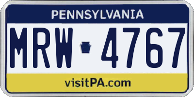 PA license plate MRW4767