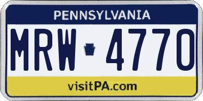 PA license plate MRW4770
