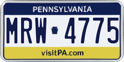 PA license plate MRW4775