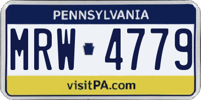 PA license plate MRW4779