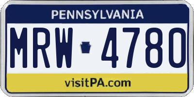 PA license plate MRW4780