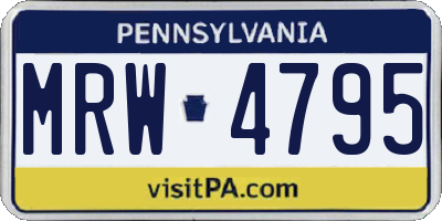 PA license plate MRW4795