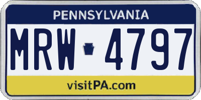 PA license plate MRW4797