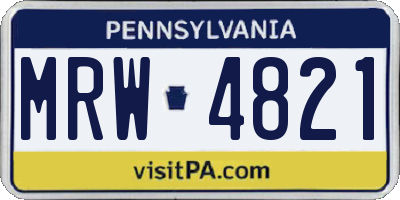 PA license plate MRW4821