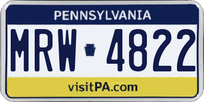 PA license plate MRW4822