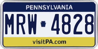 PA license plate MRW4828