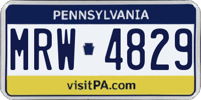 PA license plate MRW4829