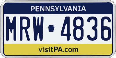 PA license plate MRW4836