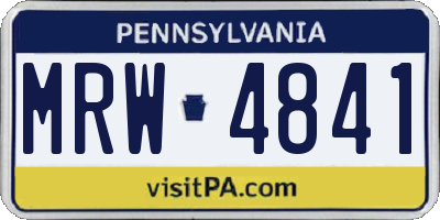 PA license plate MRW4841