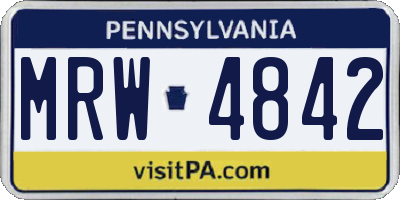 PA license plate MRW4842