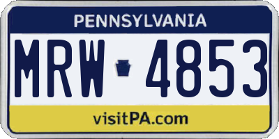 PA license plate MRW4853