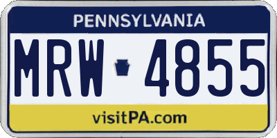 PA license plate MRW4855