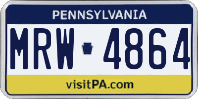 PA license plate MRW4864