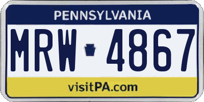PA license plate MRW4867