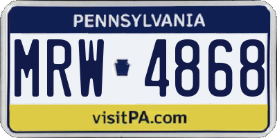 PA license plate MRW4868