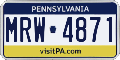 PA license plate MRW4871