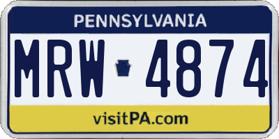 PA license plate MRW4874