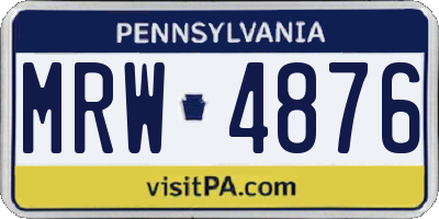 PA license plate MRW4876