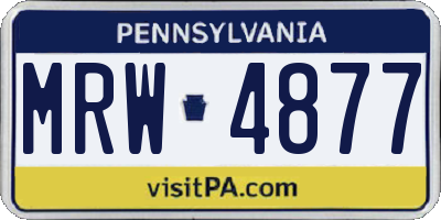 PA license plate MRW4877