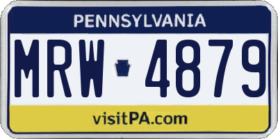 PA license plate MRW4879