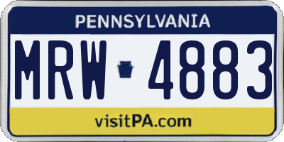 PA license plate MRW4883