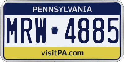PA license plate MRW4885