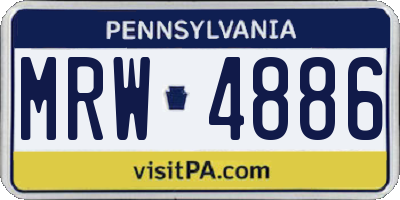 PA license plate MRW4886