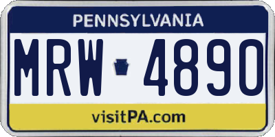 PA license plate MRW4890