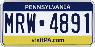 PA license plate MRW4891