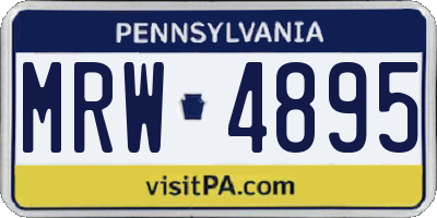 PA license plate MRW4895