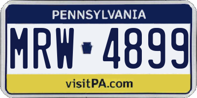 PA license plate MRW4899